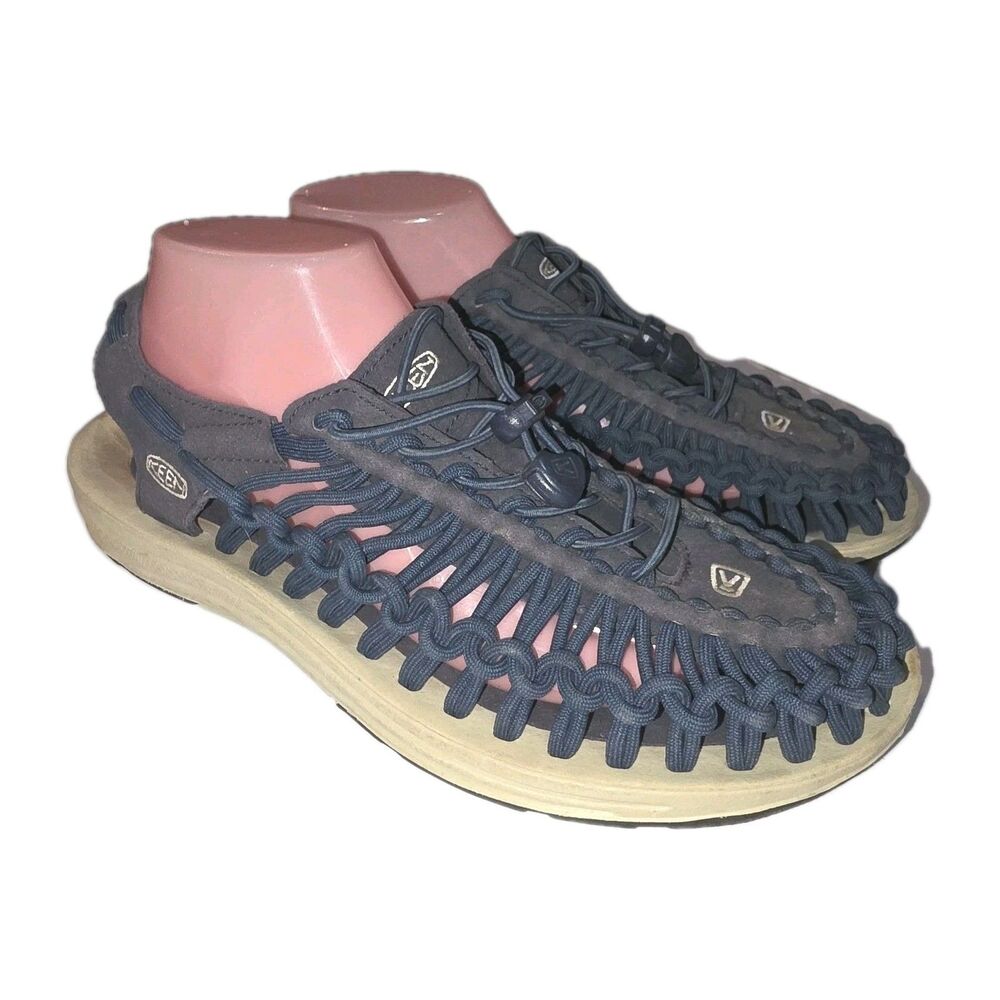 KEEN UNEEK Sz 8 Mens Blue Leather Cord Hybrid Outdoor Hiking Beach Water Shoes